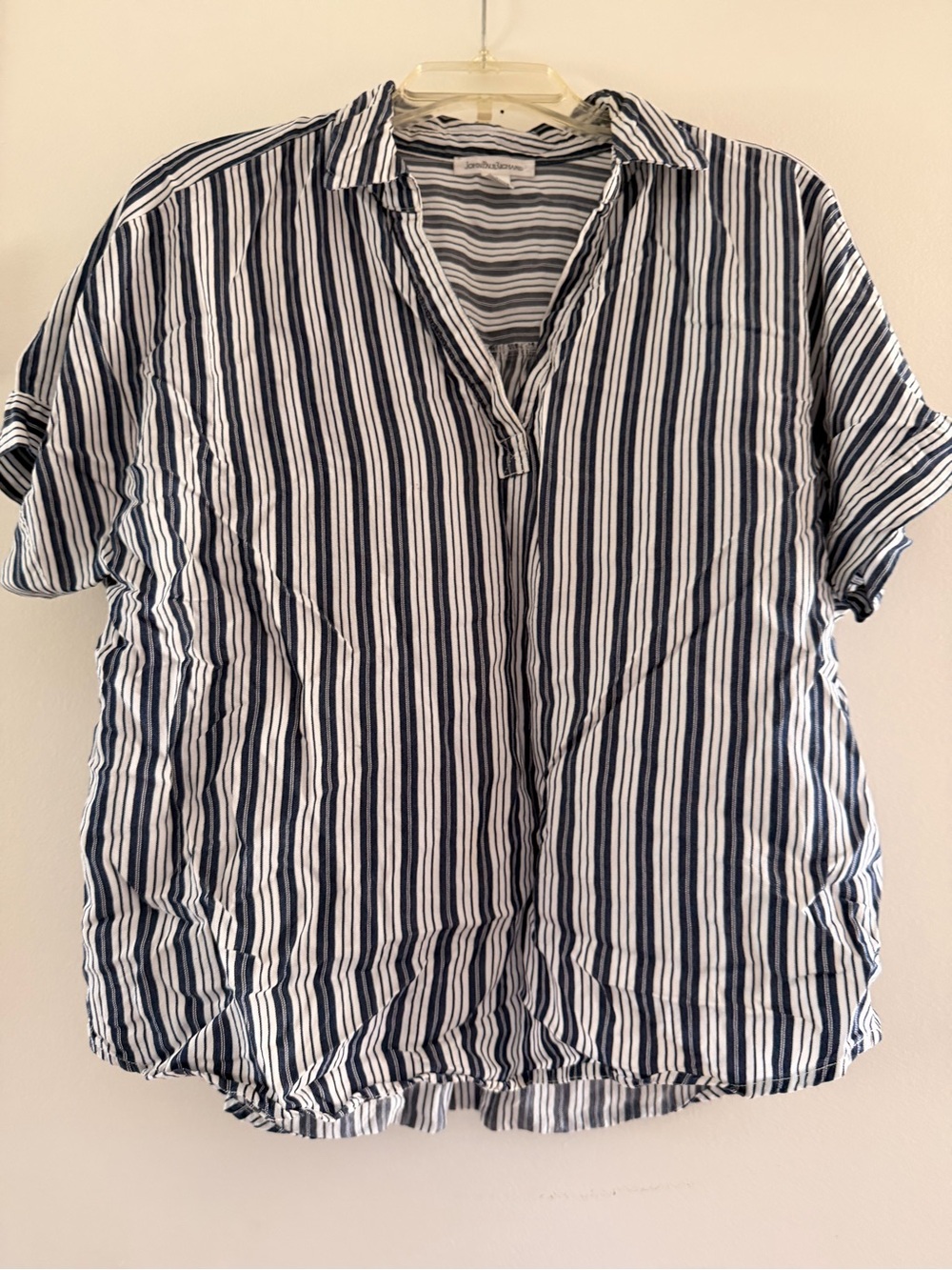 JohnPaulRichard Navy & White Striped Button-Down Shirt